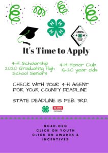 Cover photo for N.C. 4-H Scholarships & Honor Club Applications Are Posted!