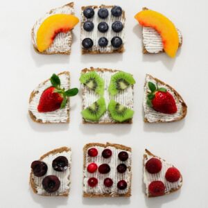 fruits on bread for snacks