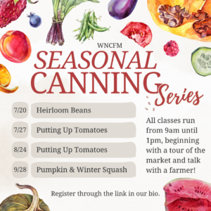 Cover photo for Seasonal Canning Series at WNC Farmers Market