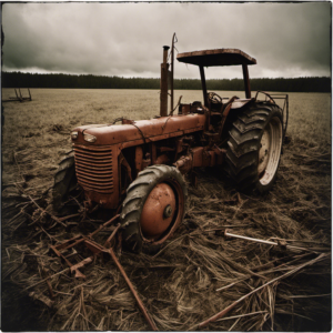 Farm Tractor Damaged in Severe Storm