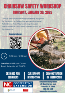 Flier for chainsaw safety workshop