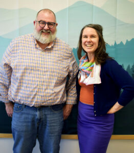 Photo of Jack Shull of Youth Villages and Amanda Bremseth of Buncombe County Cooperative Extension.