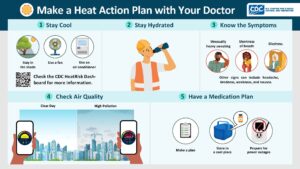 graphic with pictures on parts of a heat action plan