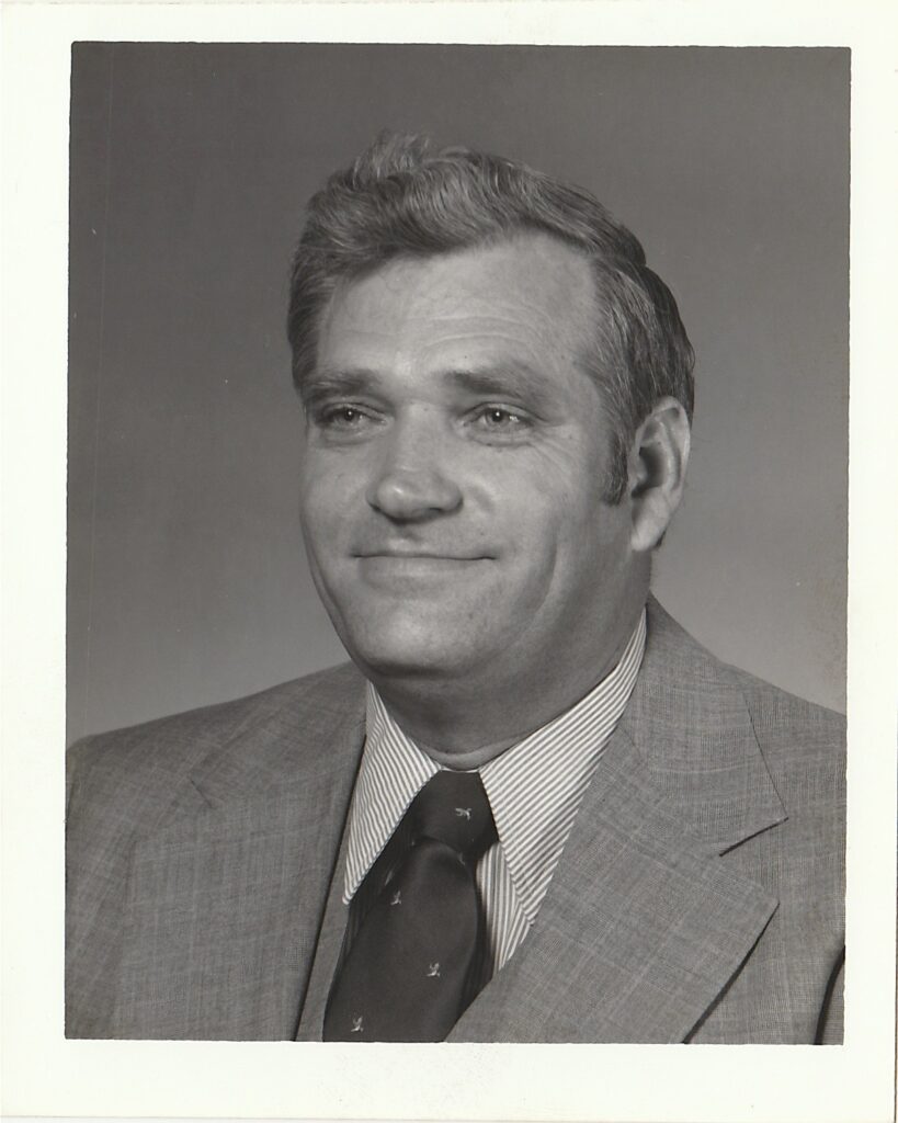 Black and white photo from 1980s of George Biddix, CED of Buncombe County Cooperative Extension.